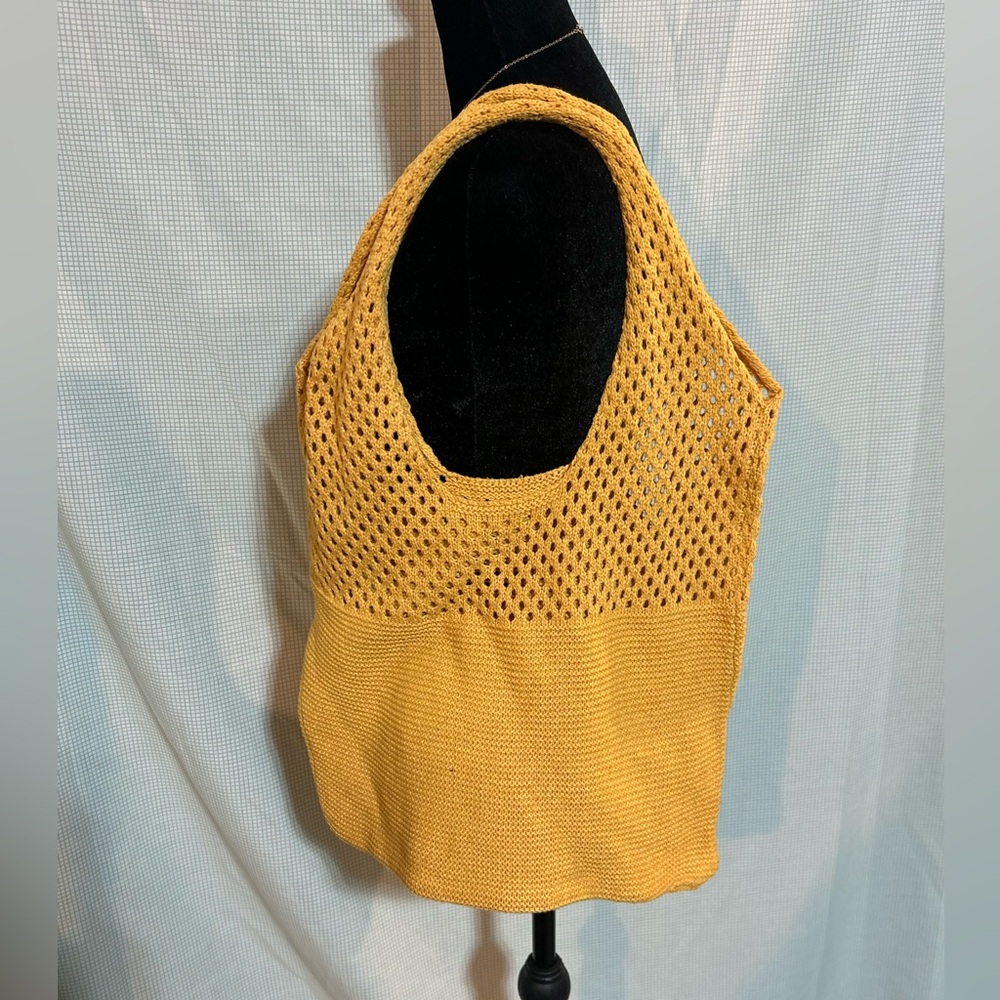 Yellow Knit Tote Bag-New